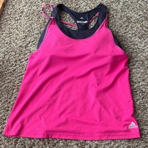 Adidas Pink and Black Tank Top ladies size large
